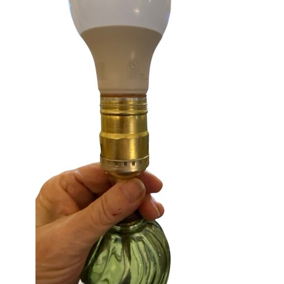 Vintage Green short glass lamp - Picture 2 of 7